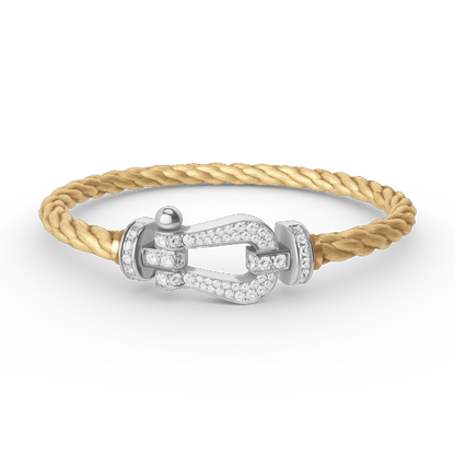 [Olivia JW]FORCE LARGE HORSESHOE FULL DIAMOND BRACELET SILVER