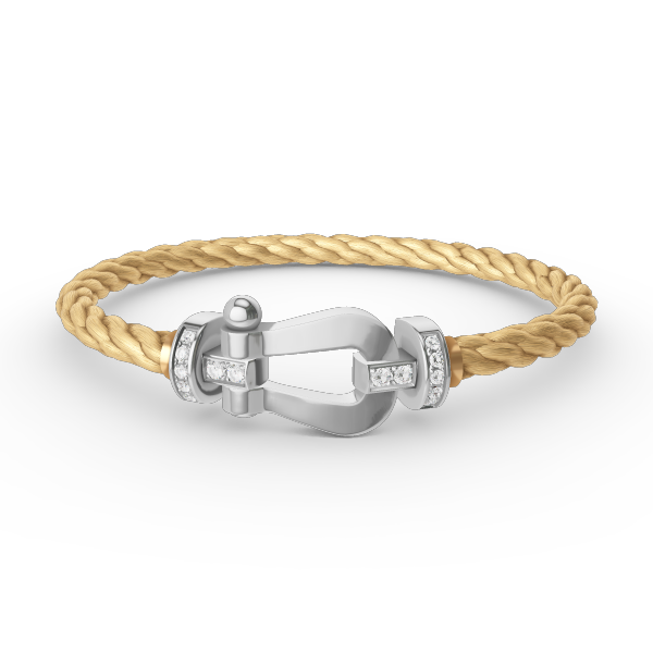 [Olivia JW]FORCE LARGE HORSESHOE HALF DIAMOND BRACELET SILVER