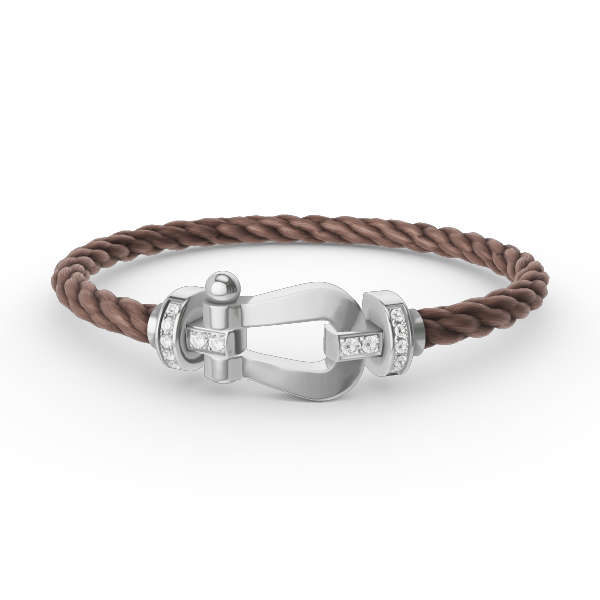 [Olivia JW]FORCE LARGE HORSESHOE HALF DIAMOND BRACELET SILVER