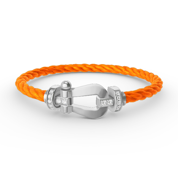 [Olivia JW]FORCE LARGE HORSESHOE HALF DIAMOND BRACELET SILVER