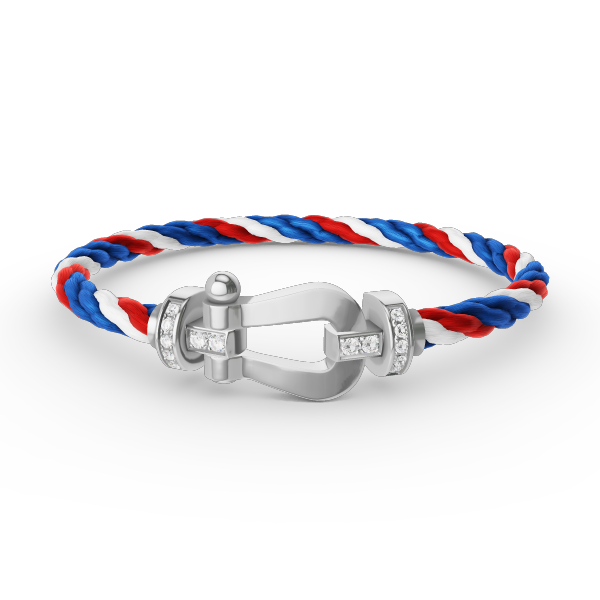 [Olivia JW]FORCE LARGE HORSESHOE HALF DIAMOND BRACELET SILVER