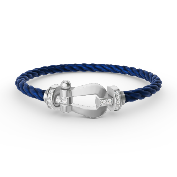 [Olivia JW]FORCE LARGE HORSESHOE HALF DIAMOND BRACELET SILVER