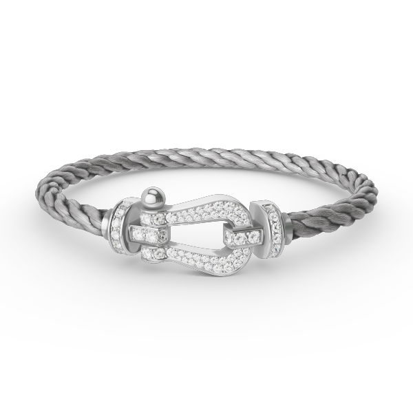 [Olivia JW]FORCE LARGE HORSESHOE FULL DIAMOND BRACELET SILVER