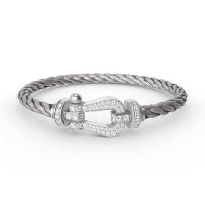 [Olivia JW]FORCE LARGE HORSESHOE FULL DIAMOND BRACELET SILVER