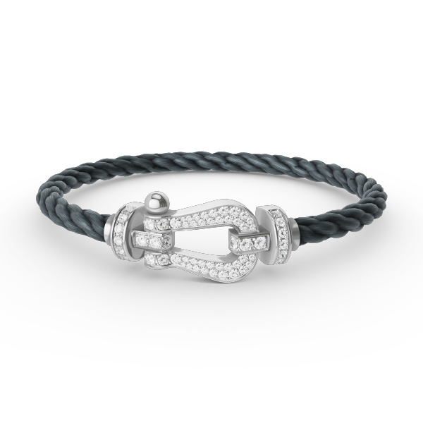 [Olivia JW]FORCE LARGE HORSESHOE FULL DIAMOND BRACELET SILVER