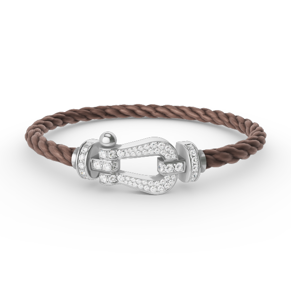[Olivia JW]FORCE LARGE HORSESHOE FULL DIAMOND BRACELET SILVER