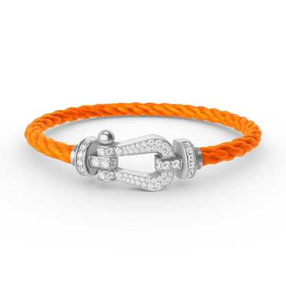 [Olivia JW]FORCE LARGE HORSESHOE FULL DIAMOND BRACELET SILVER
