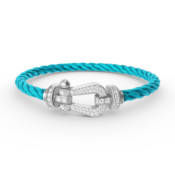 [Olivia JW]FORCE LARGE HORSESHOE FULL DIAMOND BRACELET SILVER