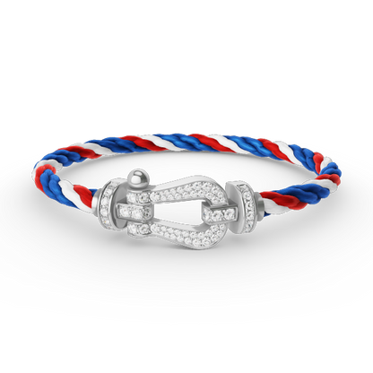 [Olivia JW]FORCE LARGE HORSESHOE FULL DIAMOND BRACELET SILVER