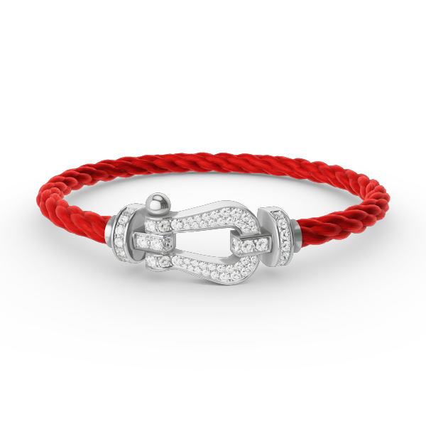 [Olivia JW]FORCE LARGE HORSESHOE FULL DIAMOND BRACELET SILVER