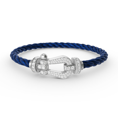 [Olivia JW]FORCE LARGE HORSESHOE FULL DIAMOND BRACELET SILVER