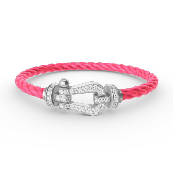 [Olivia JW]FORCE LARGE HORSESHOE FULL DIAMOND BRACELET SILVER