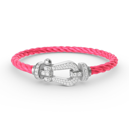 [Olivia JW]FORCE LARGE HORSESHOE FULL DIAMOND BRACELET SILVER