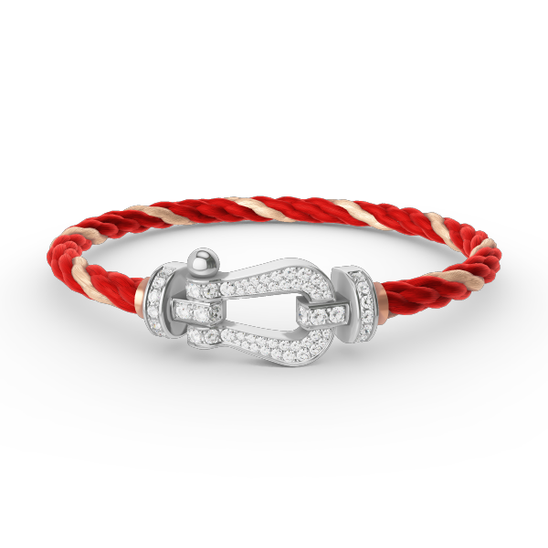 [Olivia JW]FORCE LARGE HORSESHOE FULL DIAMOND BRACELET SILVER