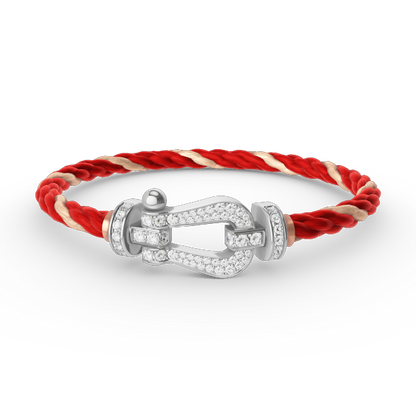 [Olivia JW]FORCE LARGE HORSESHOE FULL DIAMOND BRACELET SILVER