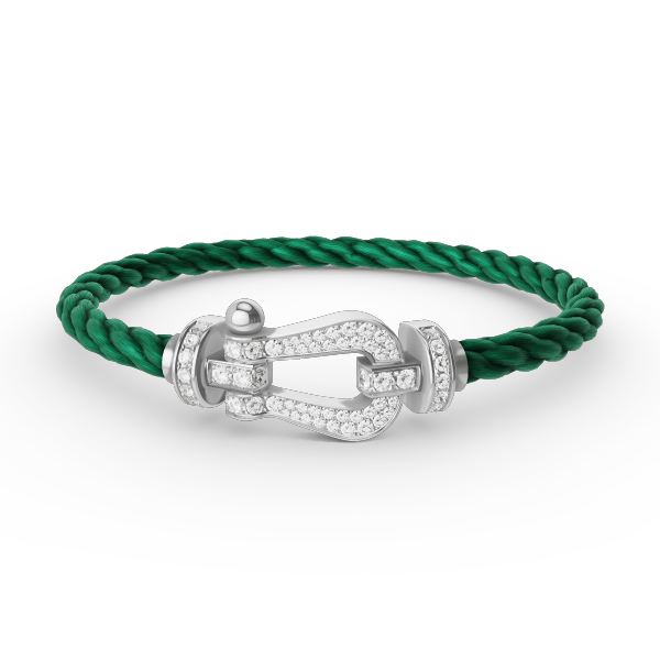 [Olivia JW]FORCE LARGE HORSESHOE FULL DIAMOND BRACELET SILVER