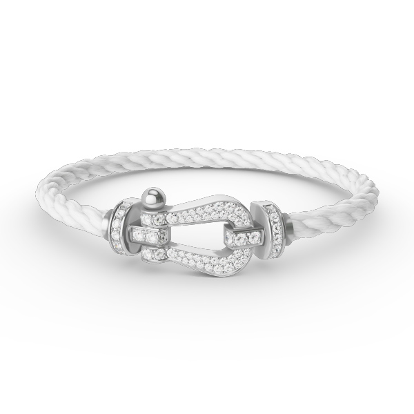 [Olivia JW]FORCE LARGE HORSESHOE FULL DIAMOND BRACELET SILVER
