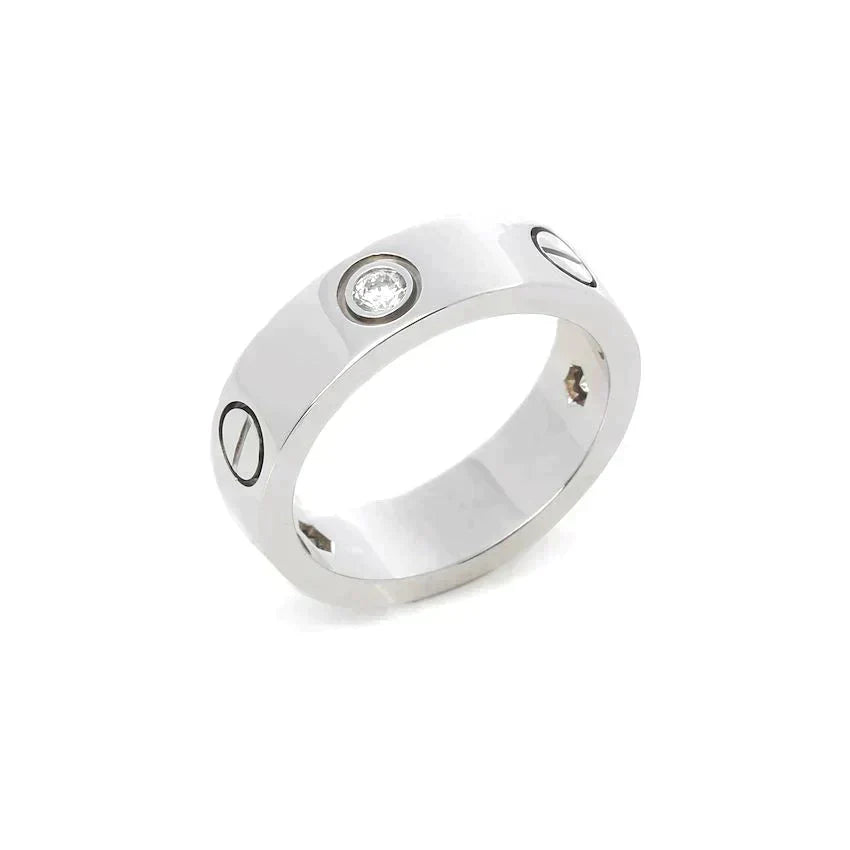 [Olivia JW]LOVE RING 5.5MM 3 DIAMONDS SILVER