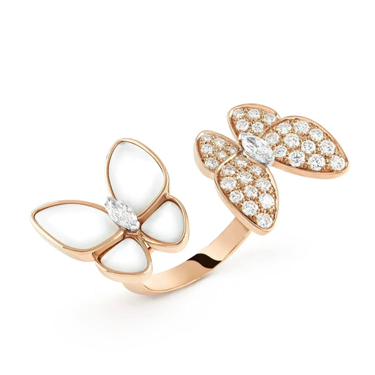[Olivia JW]TWIN BUTTERFLY DIAMOND MOP RING