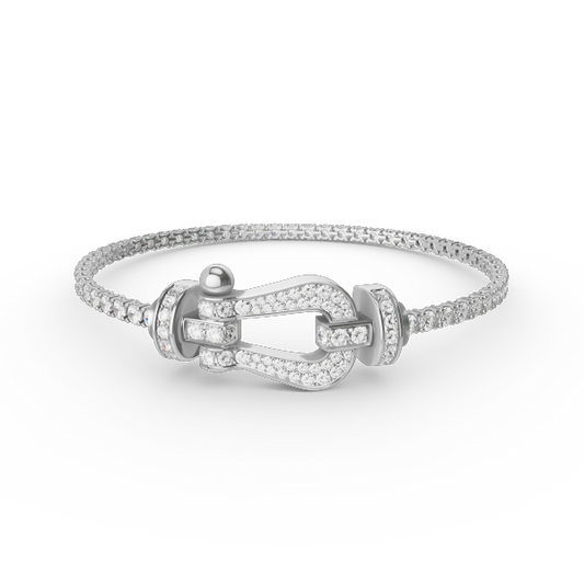 [Olivia JW]FORCE  LARGE HORSESHOE FULL DIAMOND TENNIS BRACELET