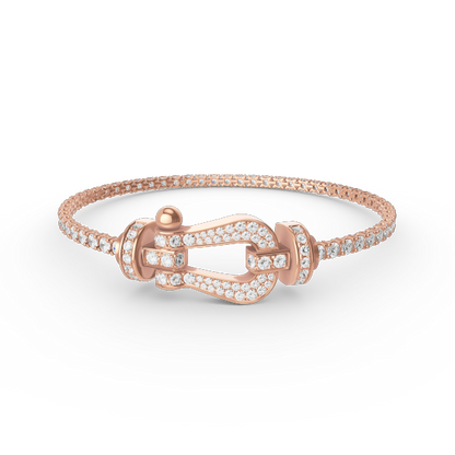 [Olivia JW]FORCE  LARGE HORSESHOE FULL DIAMOND TENNIS BRACELET